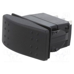 1 pcs x SWITCH COMPONENTS - SRD1-1G-DC-1-BNN - ROCKER, SP3T, Pos: 3, (ON)-OFF-(ON), 20A/14VDC, black, IP56, none
