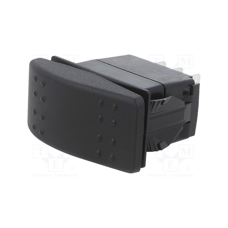 1 pcs x SWITCH COMPONENTS - SRD1-1G-DC-1-BNN - ROCKER, SP3T, Pos: 3, (ON)-OFF-(ON), 20A/14VDC, black, IP56, none