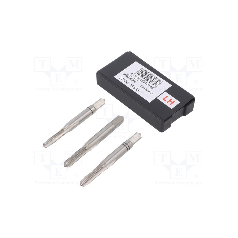 1 set x Vu00d6LKEL - 27034 - Tap, high speed steel grounded HSS-G, M5, 0.8, 50mm, 4,9mm, 3pcs.