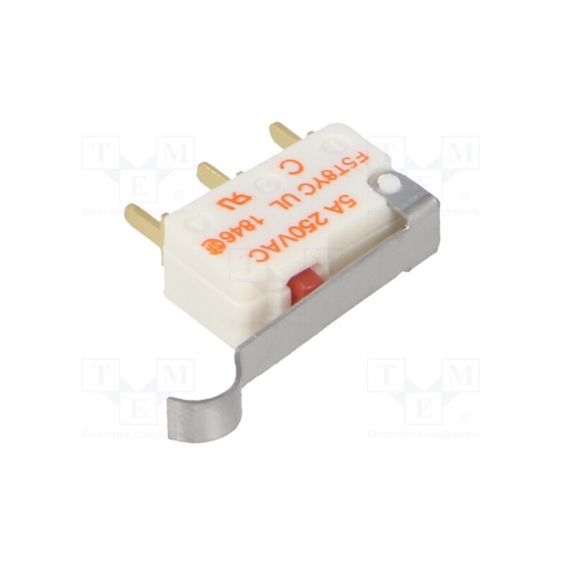 1 pcs x SAIA-BURGESS - F5T8YCUL - Microswitch SNAP ACTION, 5A/250VAC, SPDT, ON-(ON), Pos: 2, IP40