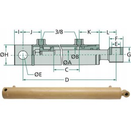 Double-sided hydraulic cylinder 80 45 500 granite