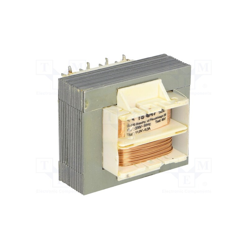 1 pcs x INDEL - TS4/47 - Transformer: mains, 4VA, 230VAC, 11V, 300mA, screw type, IP00