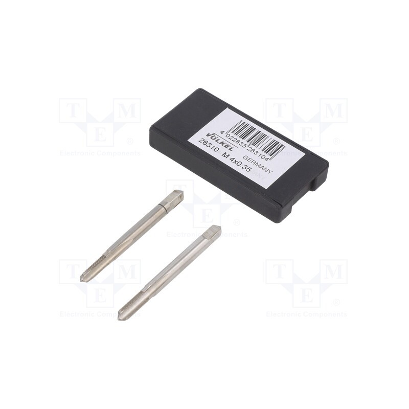 1 set x Vu00d6LKEL - 26310 - Tap, high speed steel grounded HSS-G, M4, 0.35, 45mm, 3,4mm, 2pcs.