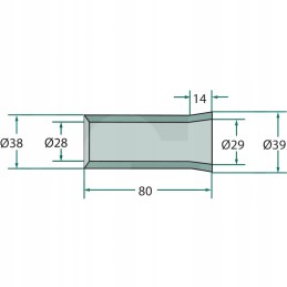Front loader bushing 80 mm 38 40 mm center