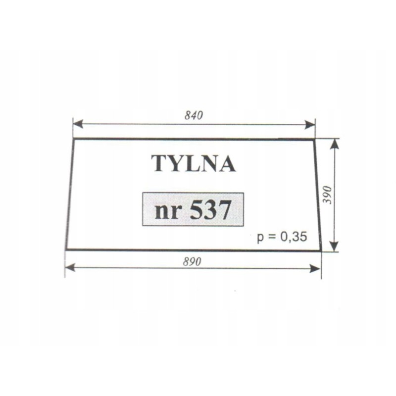 Zetor rear window 4712 5718 6718 537
