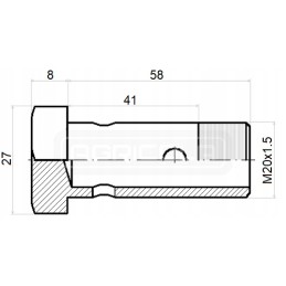 Screw 2x eyelet M20x1 5 h 41mm l 58mm hydrolider