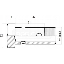 Screw 2x eyelet M16x1 5 h 31mm l 47mm hydrolider
