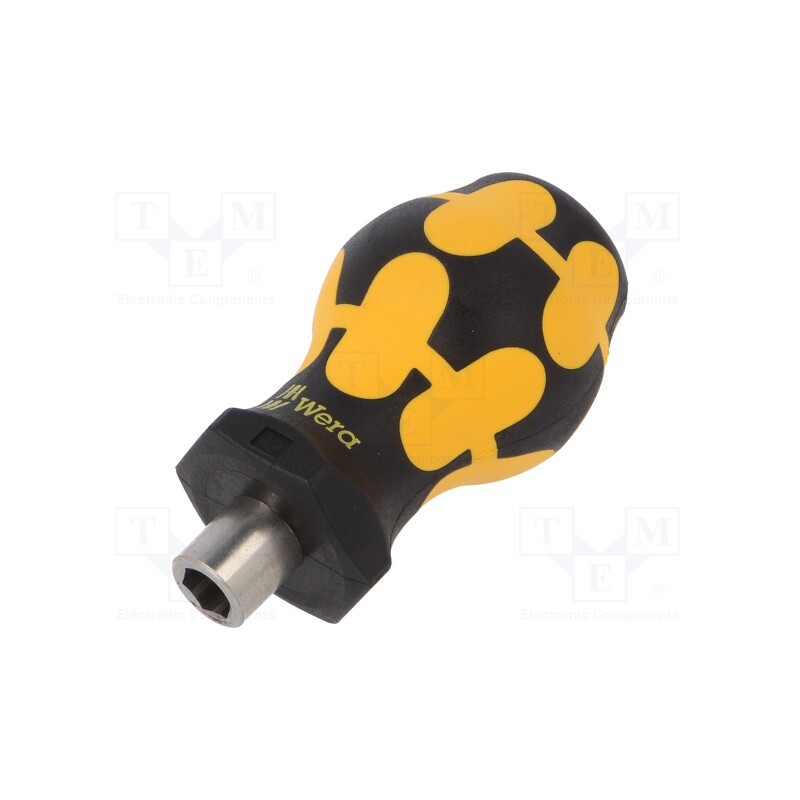 1 pcs x WERA - 5008881001 - Screwdriver handle, ESD, STUBBY, 54mm, Mounting: 1/4' (C6,3mm)