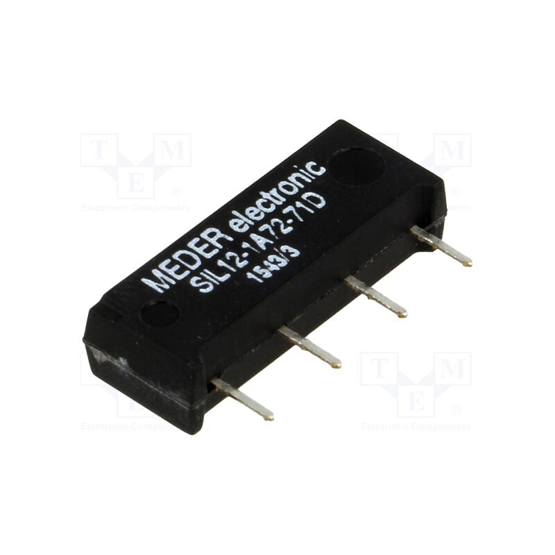 1 pcs x MEDER - SIL12-1A72-71D - Relay: reed switch, SPST-NO, Ucoil: 12VDC, 1.25A, max.200VDC, 145mW