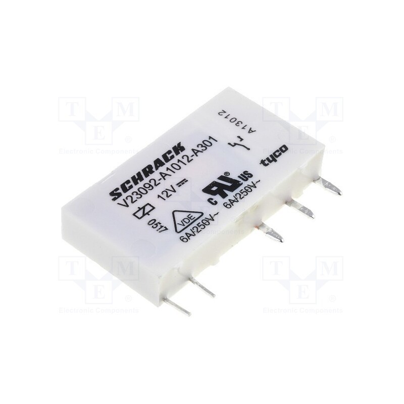 1 pcs x TE Connectivity - 0-1393236-7 - Relay: electromagnetic, SPDT, Ucoil: 12VDC, Icontacts max: 6A, PCB