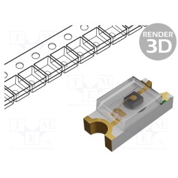 1 pcs x Inolux - IN-S42BT5G - LED, SMD, 0402, green, 300mcd, 1x0.5x0.4mm, 120°, 2.7÷3V, 5mA, 90mW