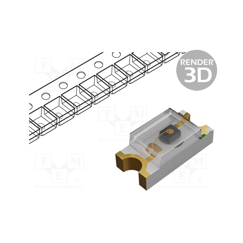 1 pcs x Inolux - IN-S42BT5G - LED, SMD, 0402, green, 300mcd, 1x0.5x0.4mm, 120°, 2.7÷3V, 5mA, 90mW