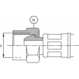 Straight press-in end with nut DIN 2353 M10