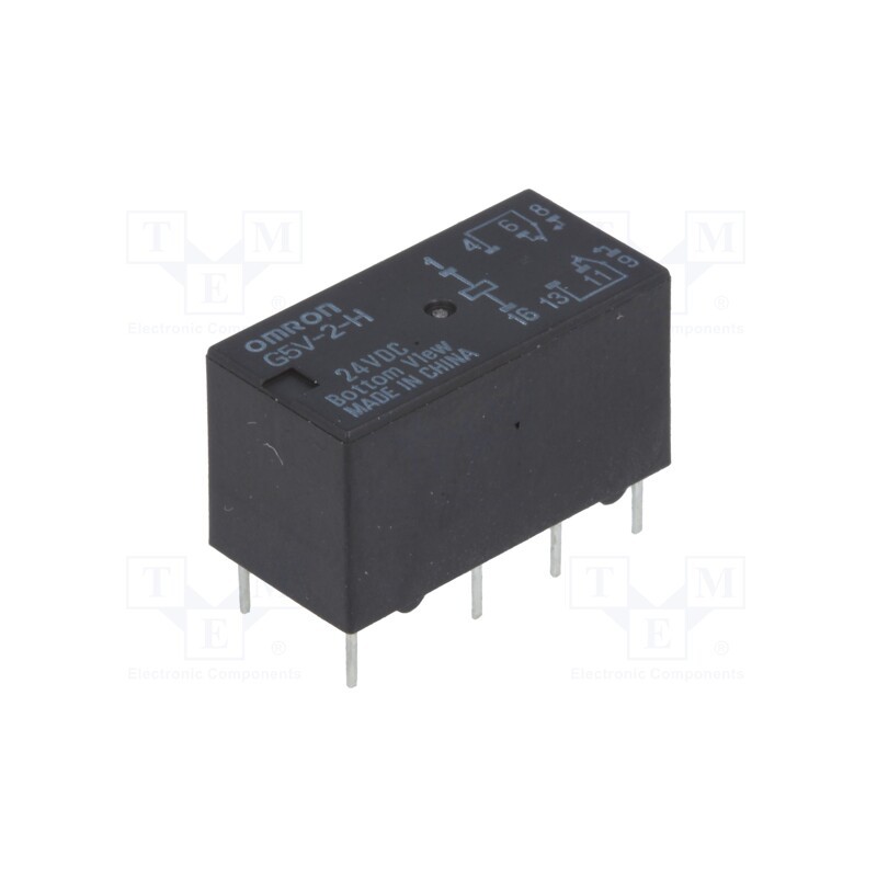 1 pcs x OMRON OCB - G5V-2-H 24VDC - Relay: electromagnetic, DPDT, Ucoil: 24VDC, Icontacts max: 2A, PCB
