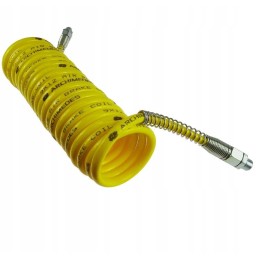 Spiral connecting cable, yellow polyamide sheath