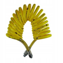 Spiral connecting cable, yellow polyamide sheath