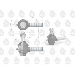 Left joint with nut 953519 c 330 original Ursu