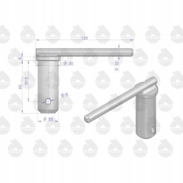 Upper hitch pin c 385 original 80459050u