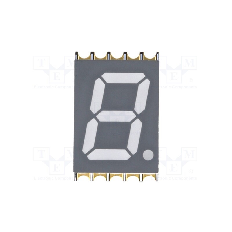 1 pcs x OPTO Plus LED - OPS-S3911YG-GW - Display: LED, 7-segment, 10mm, 0.39', No.char: 1, yellow-green, SMD