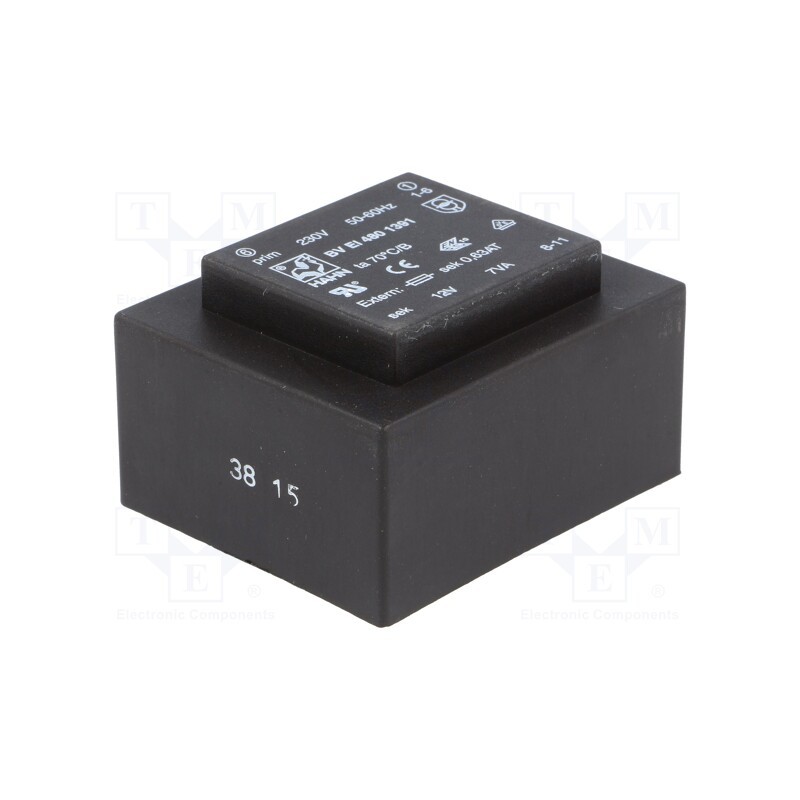 1 pcs x HAHN - BV EI 480 1391 - Transformer: encapsulated, 7VA, 230VAC, 12V, 583mA, PCB, BVEI