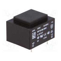 1 pcs x HAHN - BV EI 302 2021-1 - Transformer: encapsulated, 1.5VA, 230VAC, 9V, 166mA, PCB, BVEI