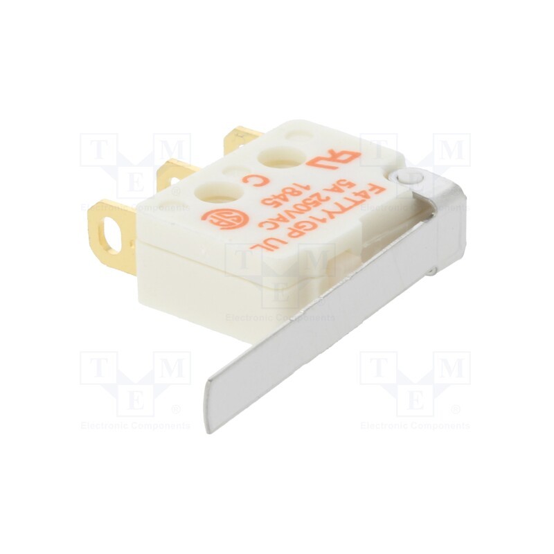 1 pcs x SAIA-BURGESS - F4T7Y1GPUL - Microswitch SNAP ACTION, 5A/250VAC, with lever, SPDT, ON-(ON)