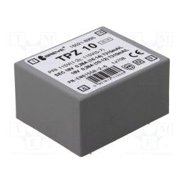 1 pcs x BREVE TUFVASSONS - TPZ10/2*115/2*18V - Transformer: mains, 10VA, 115VAC,230VAC, 18V, 18V, PCB, IP00