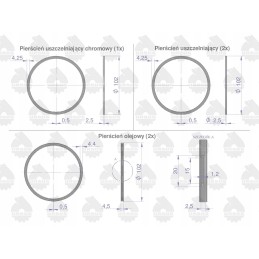 Set of engine piston rings for 1 K11 piston