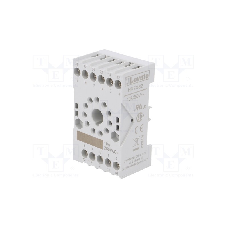 1 pcs x LOVATO ELECTRIC - HR7XS2 - Socket, PIN: 11, 10A, 250VAC, for DIN rail mounting, Series: HR70