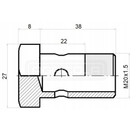 Eye bolt m20x1 5 h 22mm l 38mm hydrolider