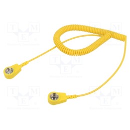 1 pcs x DESCO EUROPE - 230245 - Connection cable, ESD,coiled, yellow, 1MΩ, 2m