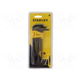 1 set x STANLEY - 0-69-256 - Wrenches set, hex key, Plating: black finish, 9pcs.