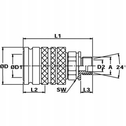 Skpf12l22 quick connector iso 12 5 m22x1 5 15l
