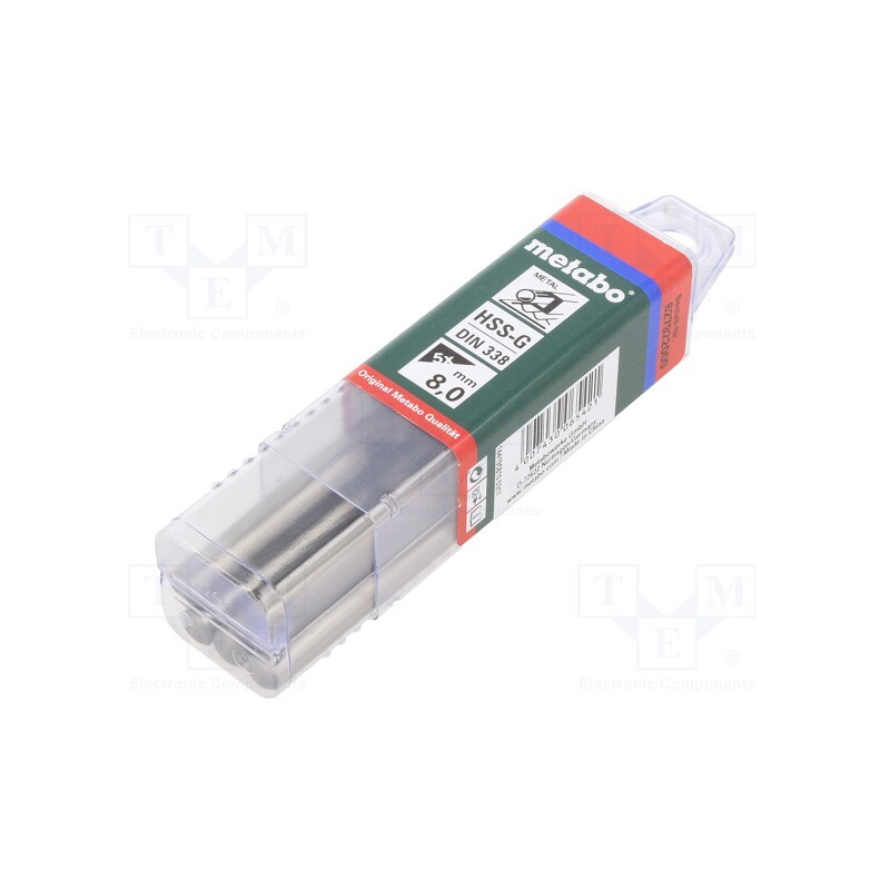 1 set x METABO - 627922000 - Drill bit, for metal, Ø: 8mm, L: 117mm, Working part len: 75mm