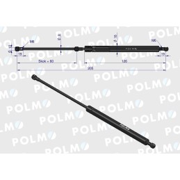 Door actuator l 205mm case ih new holland steyr