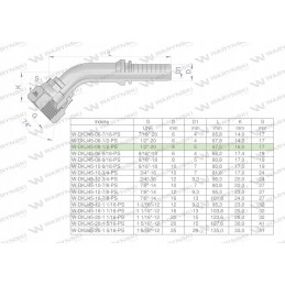 Hydraulic forging dkj45 dn08 1 2 20 unf