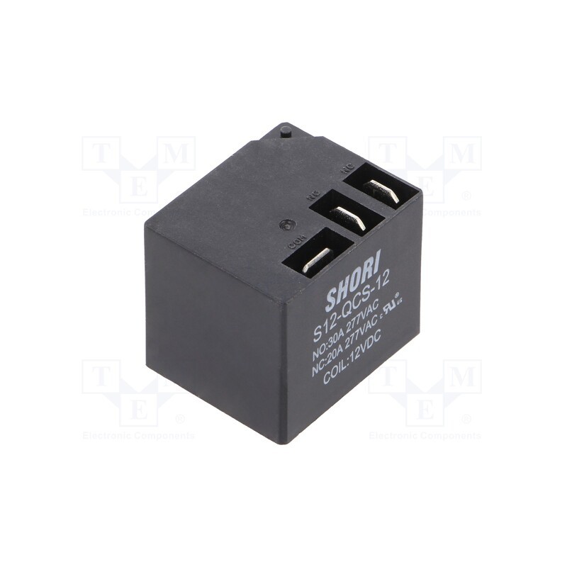 1 pcs x SHORI ELECTRIC - S12-QCS-12 - Relay: electromagnetic, SPDT, Ucoil: 12VDC, Icontacts max: 20A