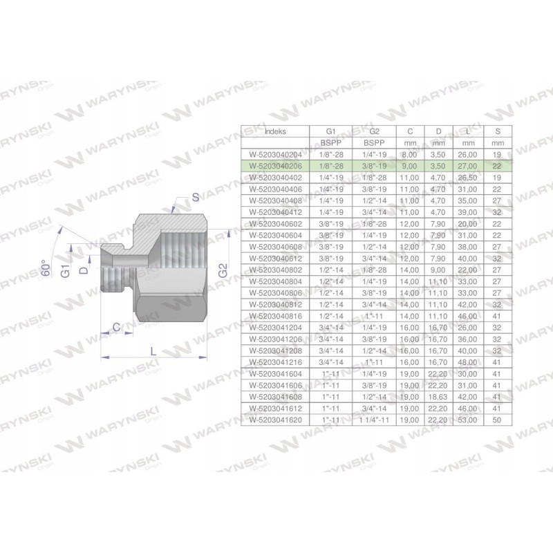 Inch differential sleeve AB 1 8 thread x 3 8 BSP 2 pcs