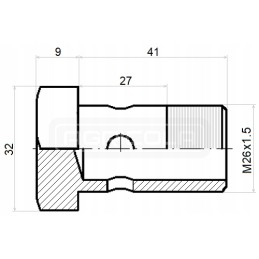 Eye bolt m26x1 5 h 27mm l 41mm hydrolider
