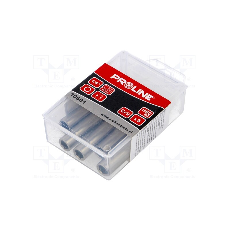 1 set x PROLINE - 10601 - Holders for screwdriver bits, Socket: 1/4', Overall len: 60mm