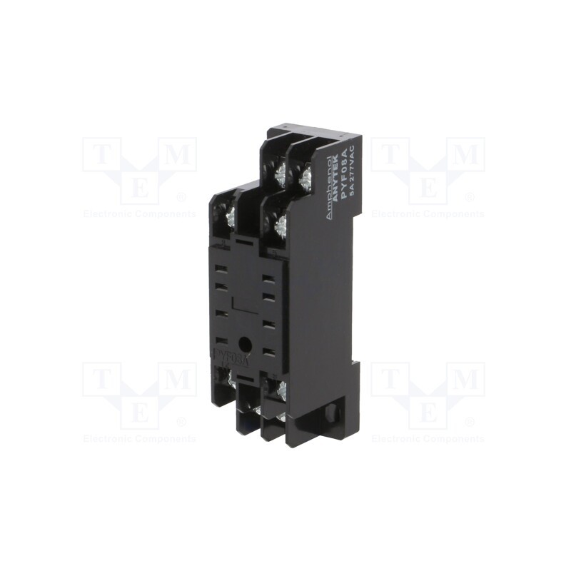 1 pcs x AMPHENOL ANYTEK - PYF08A00G - Socket, PIN: 8, 5A, 277VAC, for DIN rail mounting, screw terminals
