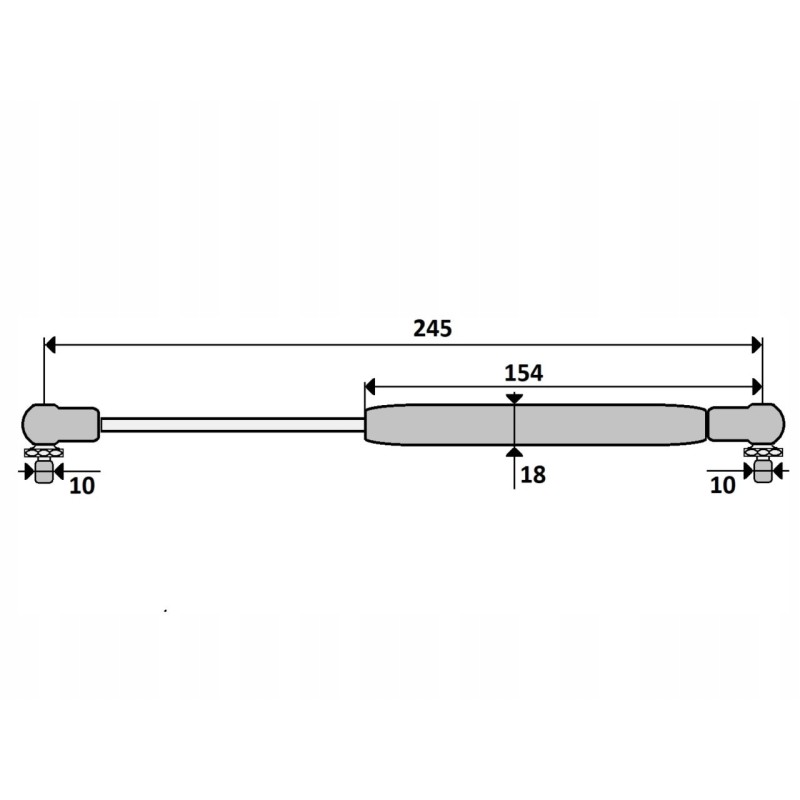 John Deere Door Gas Actuator 24 5 cm 65412031