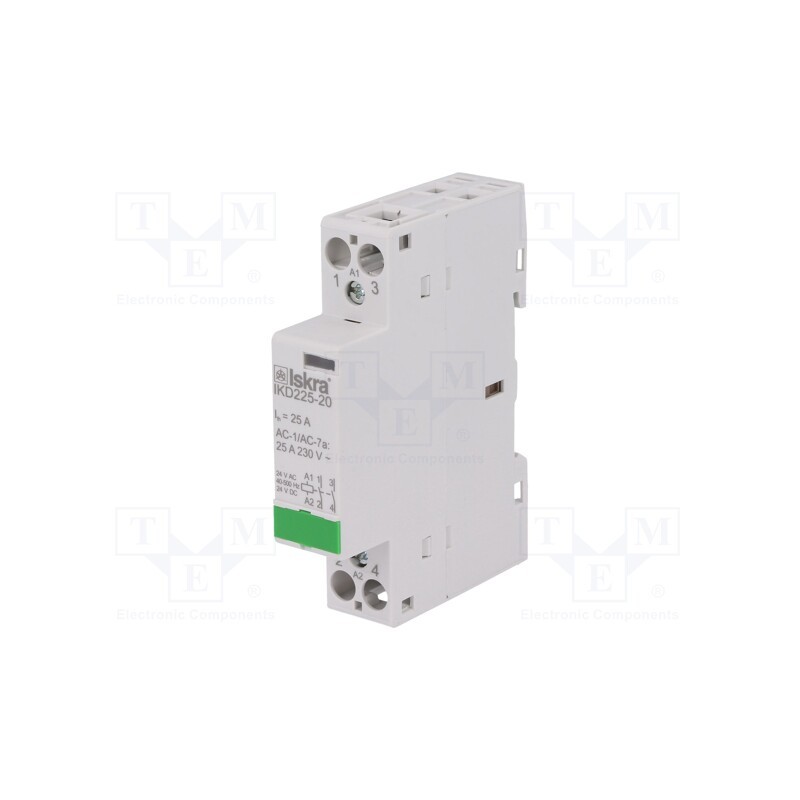 1 pcs x ISKRA - 30.046.861 - Contactor: 2-pole installation, 25A, 24VAC,24VDC, NO x2