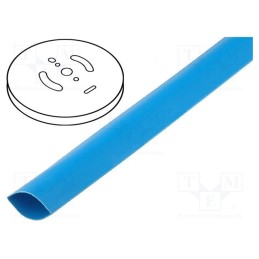 75 m x CYG/KTG - CB-HFT(2X) 6.4 - Heat shrink sleeve, glueless, 2: 1, 6.4mm, blue, polyolefine, reel