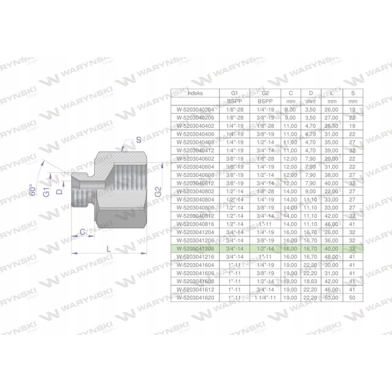 Inch differential sleeve AB 3 4 male x 1 2 BSP 2 pcs