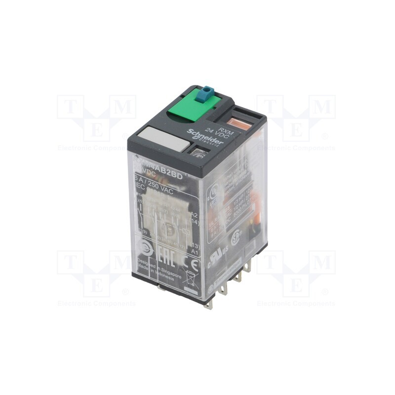 1 pcs x SCHNEIDER ELECTRIC - RXM4AB2BD - Relay: electromagnetic, 4PDT, Ucoil: 24VDC, Icontacts max: 6A
