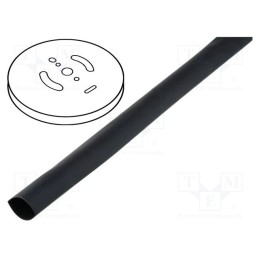 75 m x CYG/KTG - CB-HFT(3X) 6.0 - Heat shrink sleeve, glueless, 3: 1, 6mm, black, polyolefine, reel