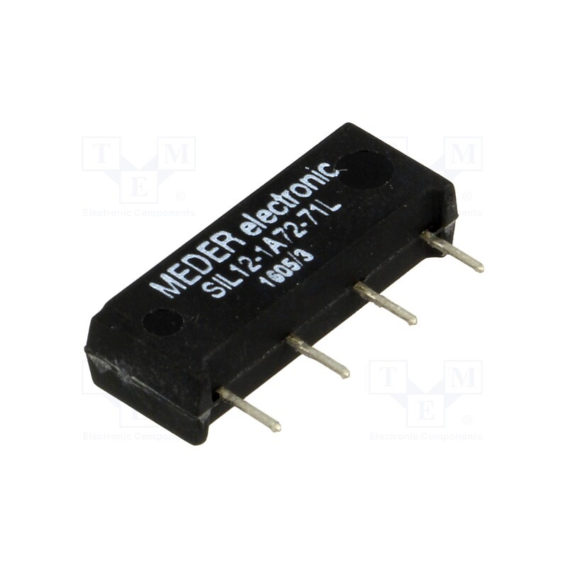 1 pcs x MEDER - SIL12-1A72-71L - Relay: reed switch, SPST-NO, Ucoil: 12VDC, 1.25A, max.200VDC, 145mW