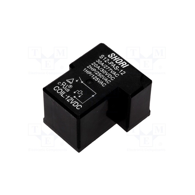1 pcs x SHORI ELECTRIC - S12-PAS-12 - Relay: electromagnetic, SPST-NO, Ucoil: 12VDC, Icontacts max: 30A