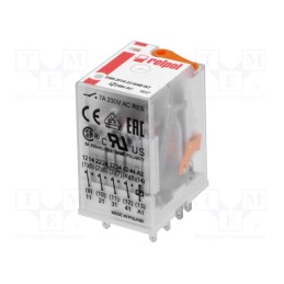 1 pcs x RELPOL - R4N-2014-23-5048-WT - Relay: electromagnetic, 4PDT, Ucoil: 48VAC, Icontacts max: 6A, IP40